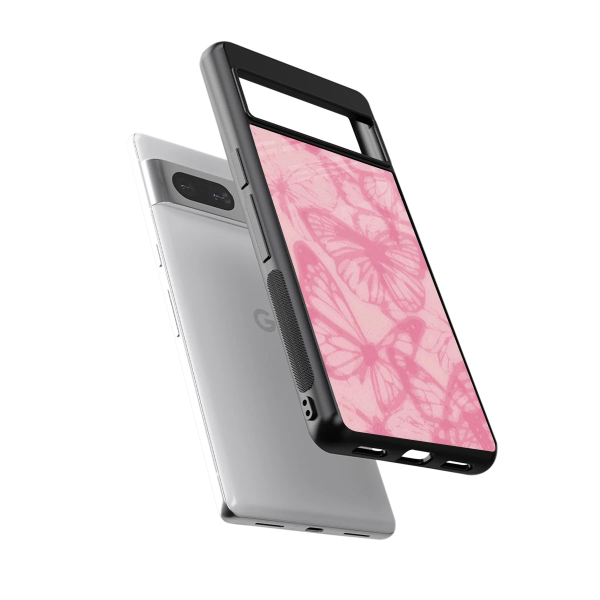 Butterfly Spectrum sleek google pixel 7a cover with tempered glass back and TPU edges