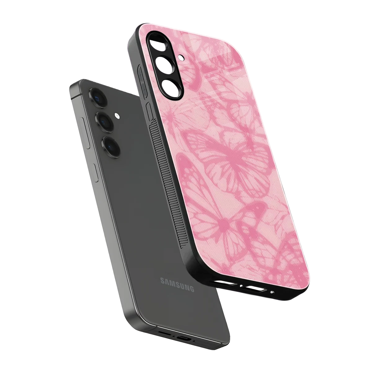 Butterfly Spectrum sleek samsung galaxy m35 5g cover with tempered glass back and TPU edges