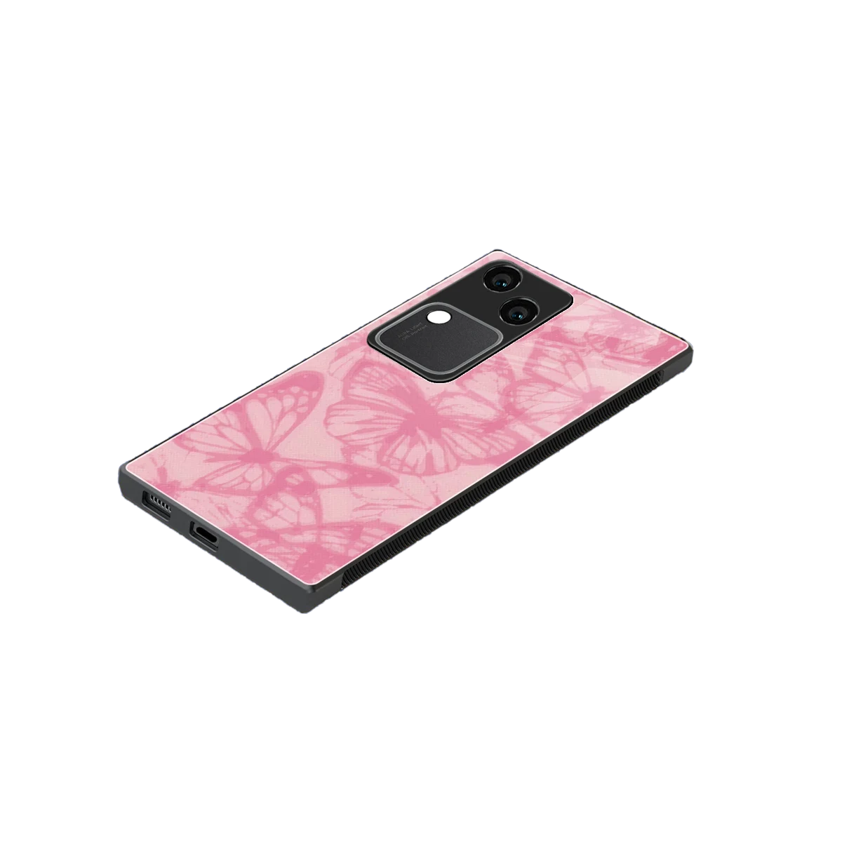 Butterfly Spectrum stylish phone case for vivo v30 | glossy glass and slim fit
