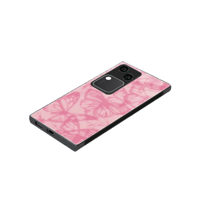 Butterfly Spectrum stylish phone case for vivo v30 | glossy glass and slim fit