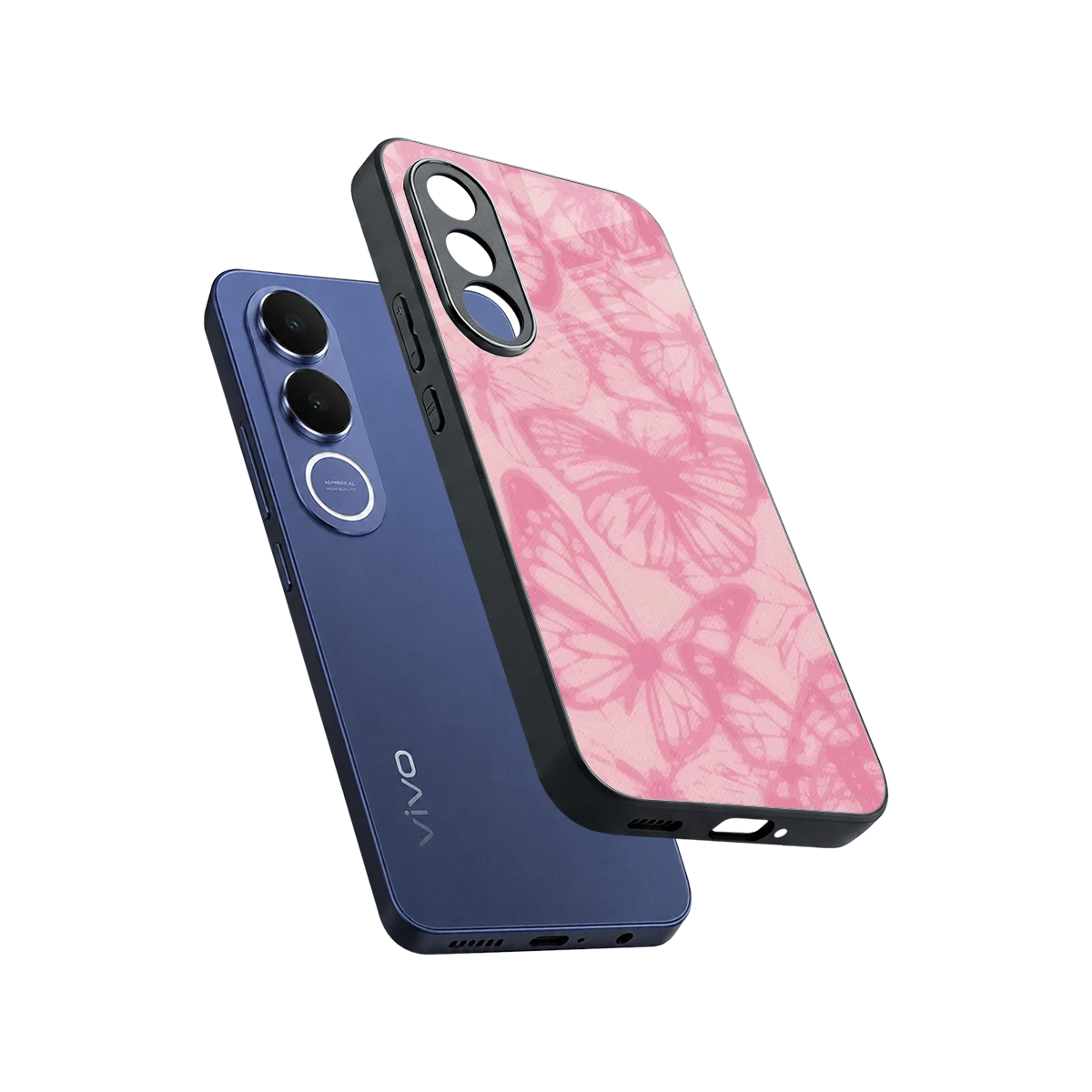 Butterfly Spectrum sleek vivo v70 fe cover with tempered glass back and TPU edges