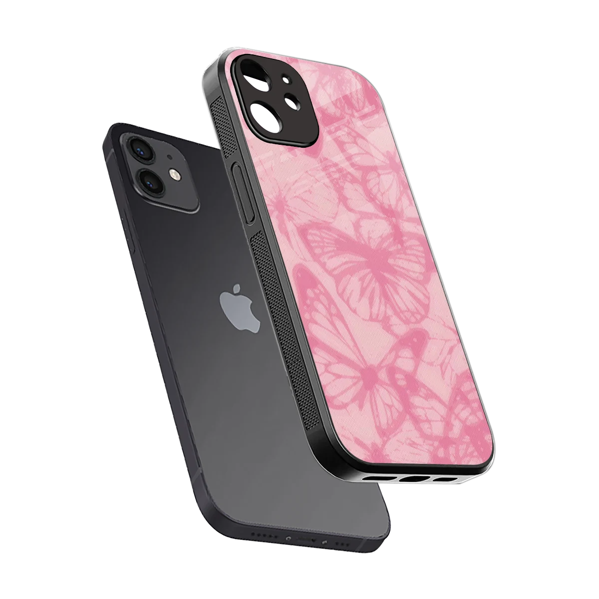Butterfly Spectrum sleek iphone 12 cover with tempered glass back and TPU edges