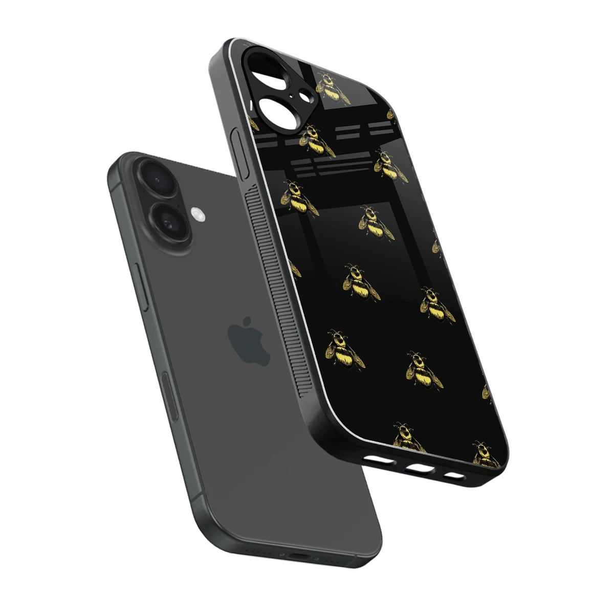 Buzz Bliss sleek iPhone 16 cover with tempered glass back and TPU edges