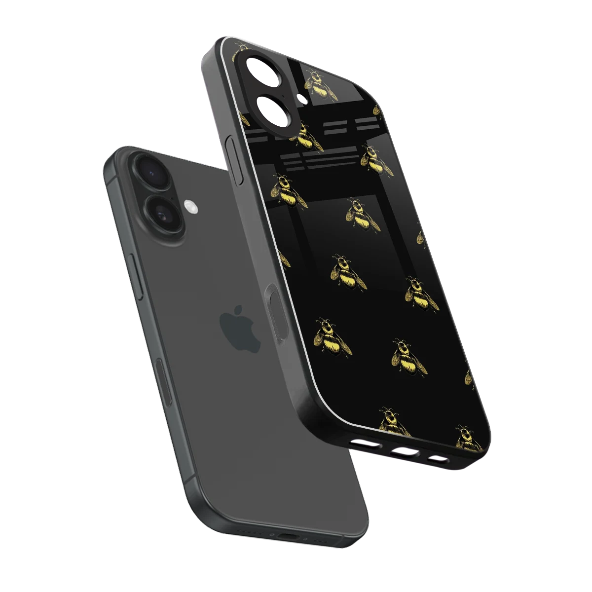 Buzz Bliss sleek iphone 17 cover with tempered glass back and TPU edges