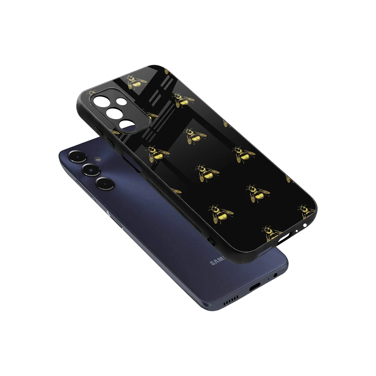 Buzz Bliss sleek samsung galaxy m14 5g cover with tempered glass back and TPU edges