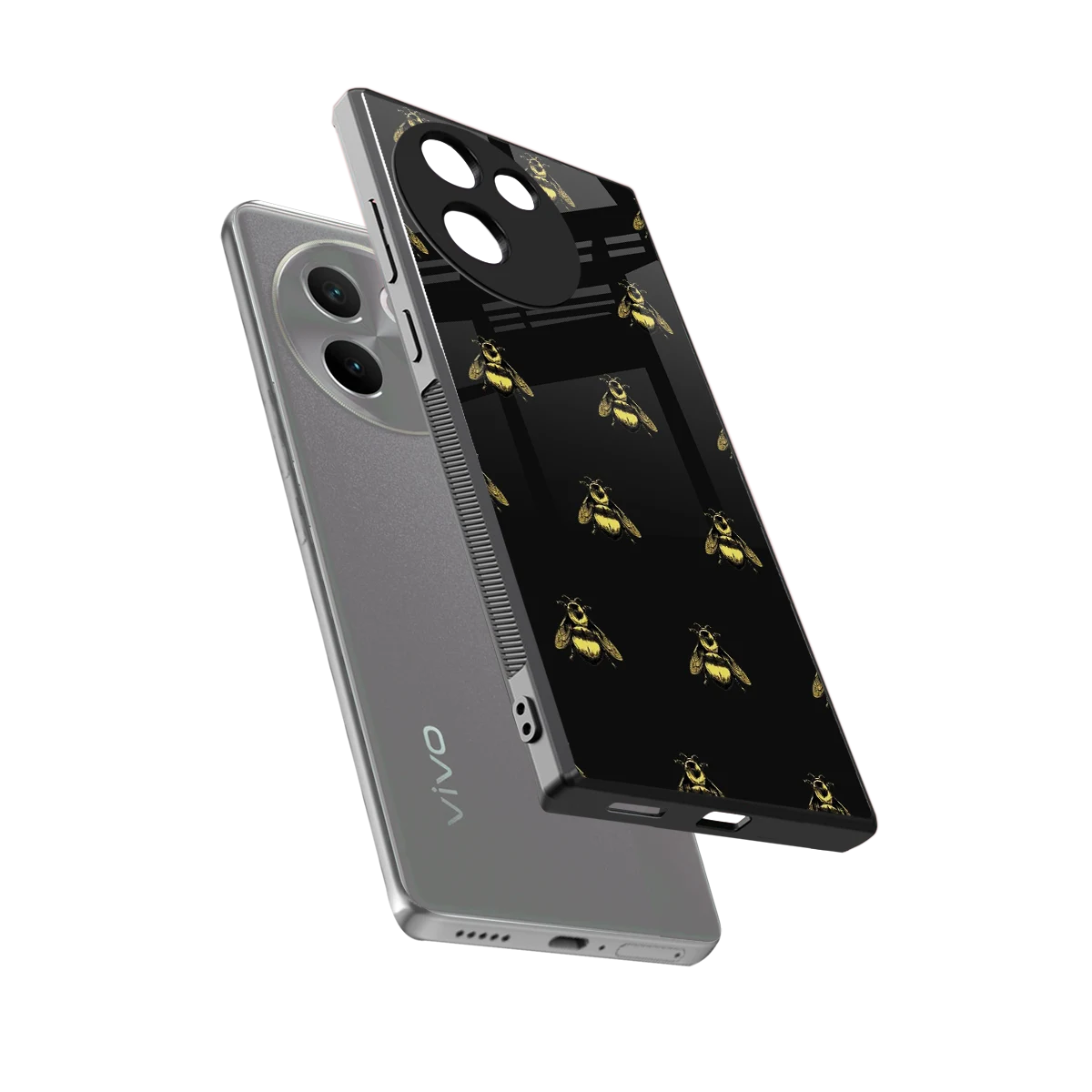 Buzz Bliss sleek vivo v30e cover with tempered glass back and TPU edges