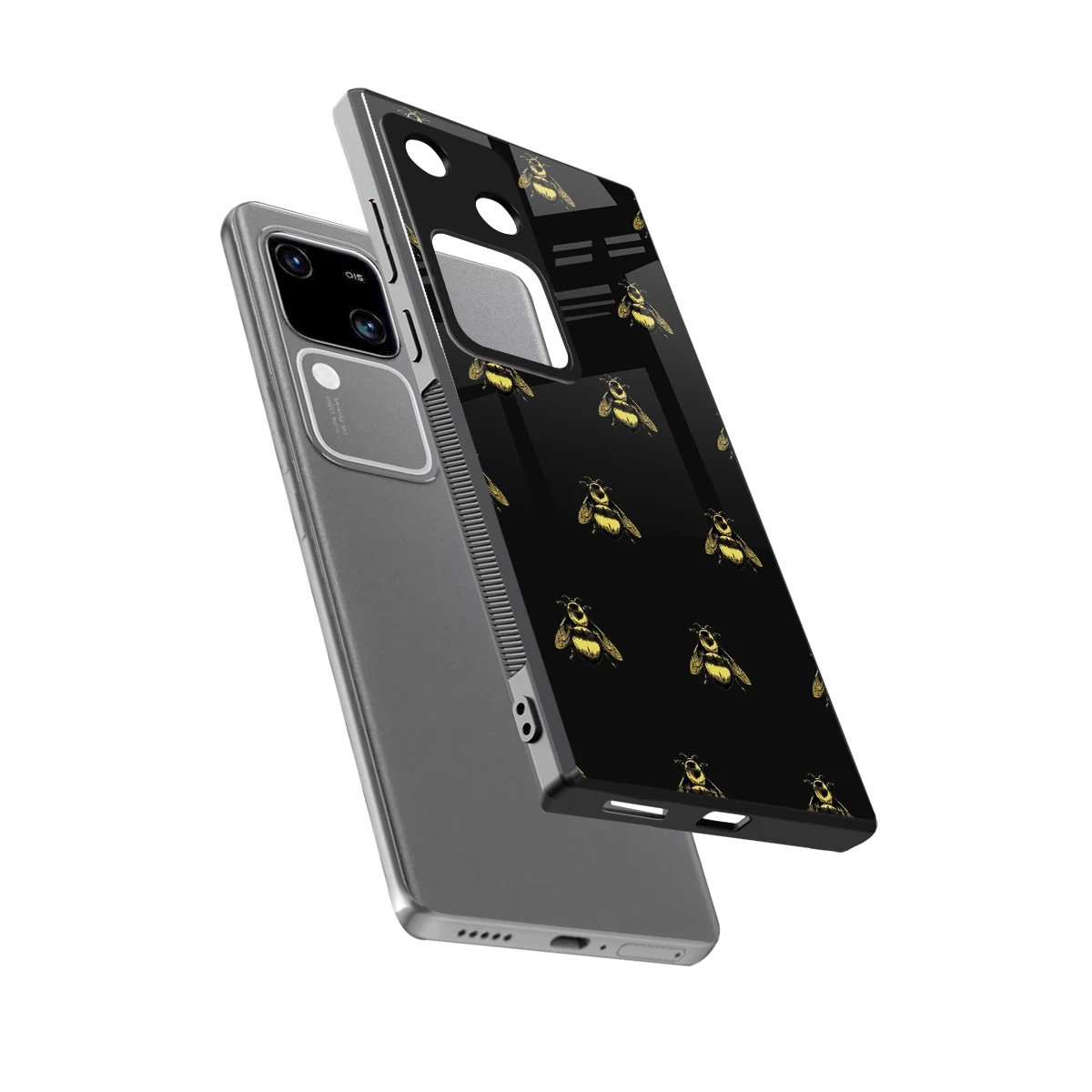 Buzz Bliss sleek vivo v30 cover with tempered glass back and TPU edges