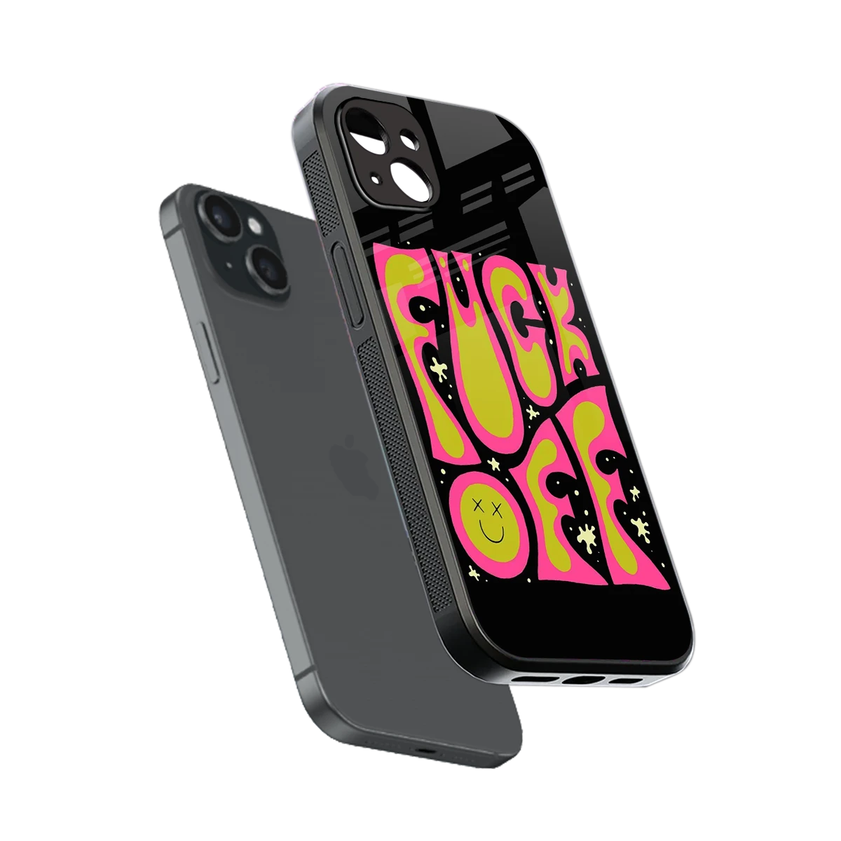 Buzz Off sleek iphone 14 plus cover with tempered glass back and TPU edges