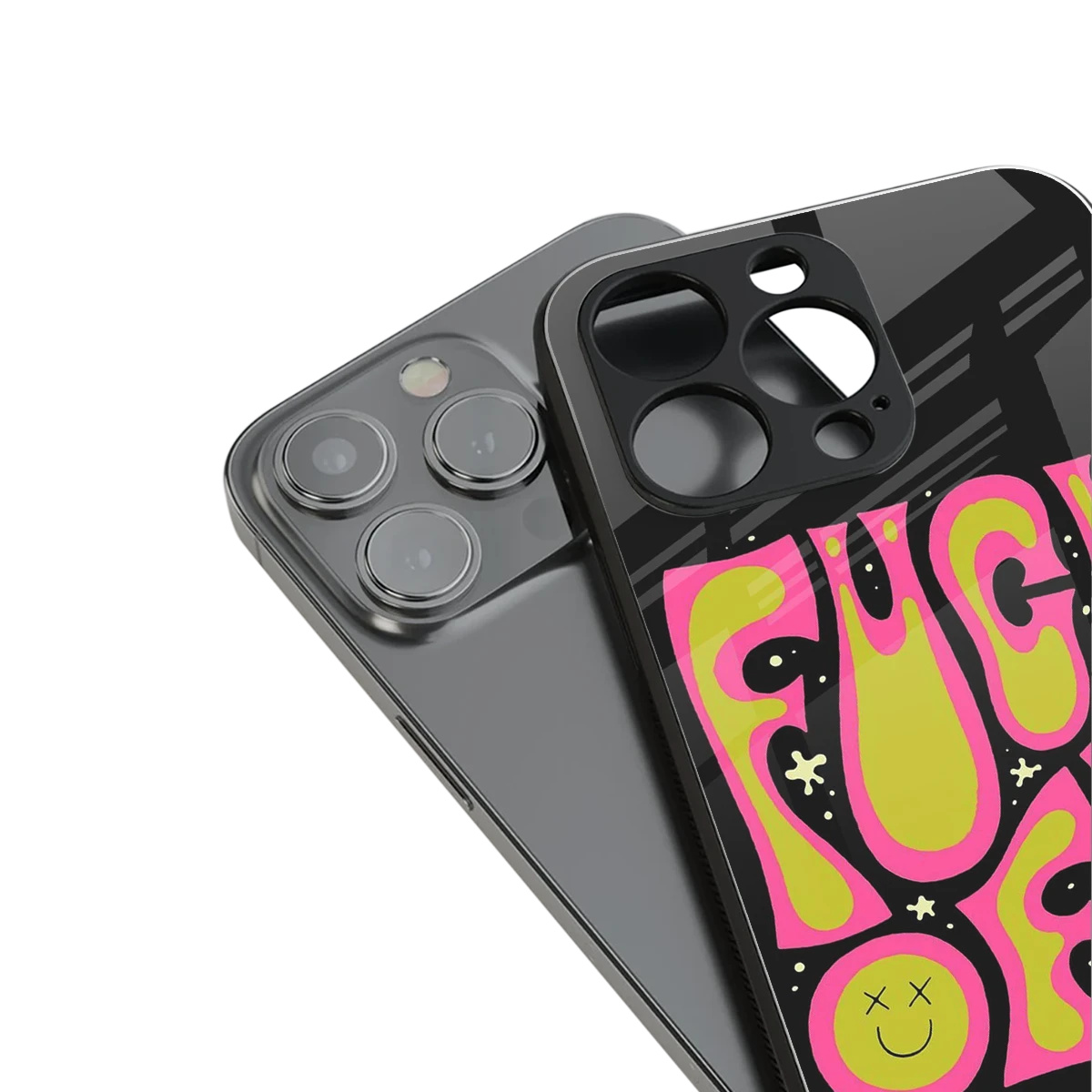 Buzz Off stylish phone case for iphone 15 pro | glossy glass and slim fit