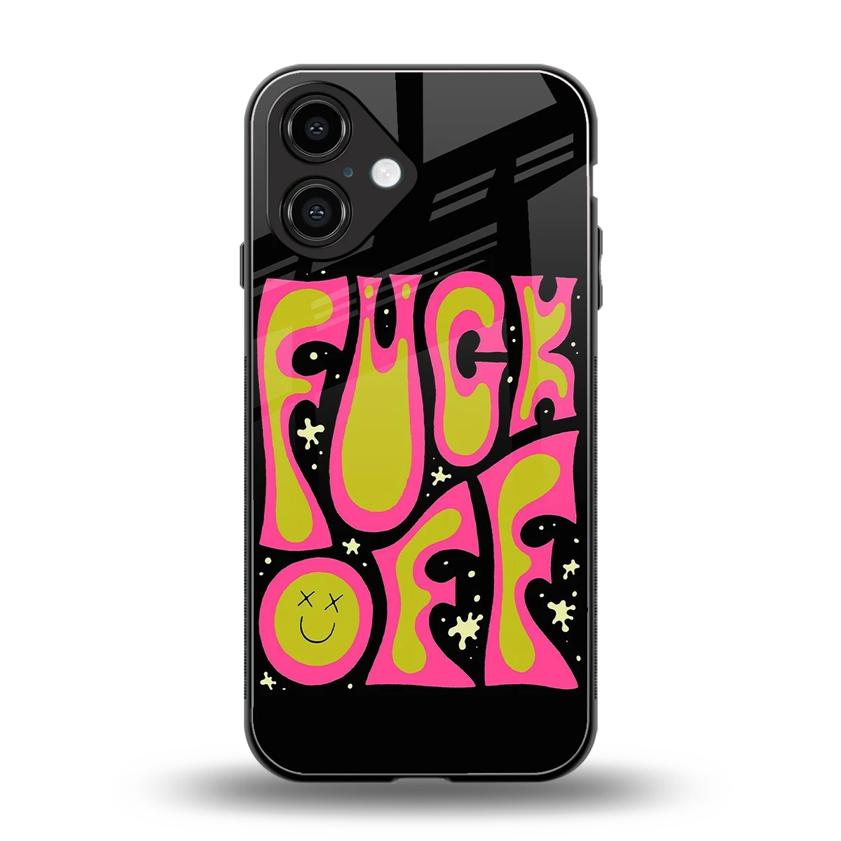 Buzz Off back phone cover | glass case for iphone 16