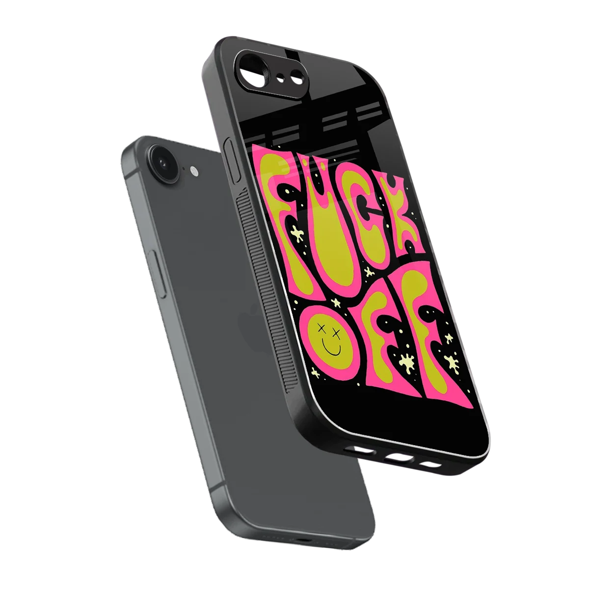 Buzz Off sleek iphone 16e cover with tempered glass back and TPU edges