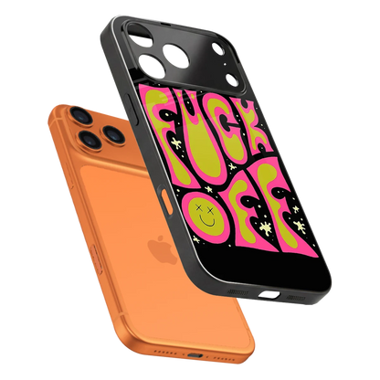 Buzz Off sleek iphone 17 pro cover with tempered glass back and TPU edges