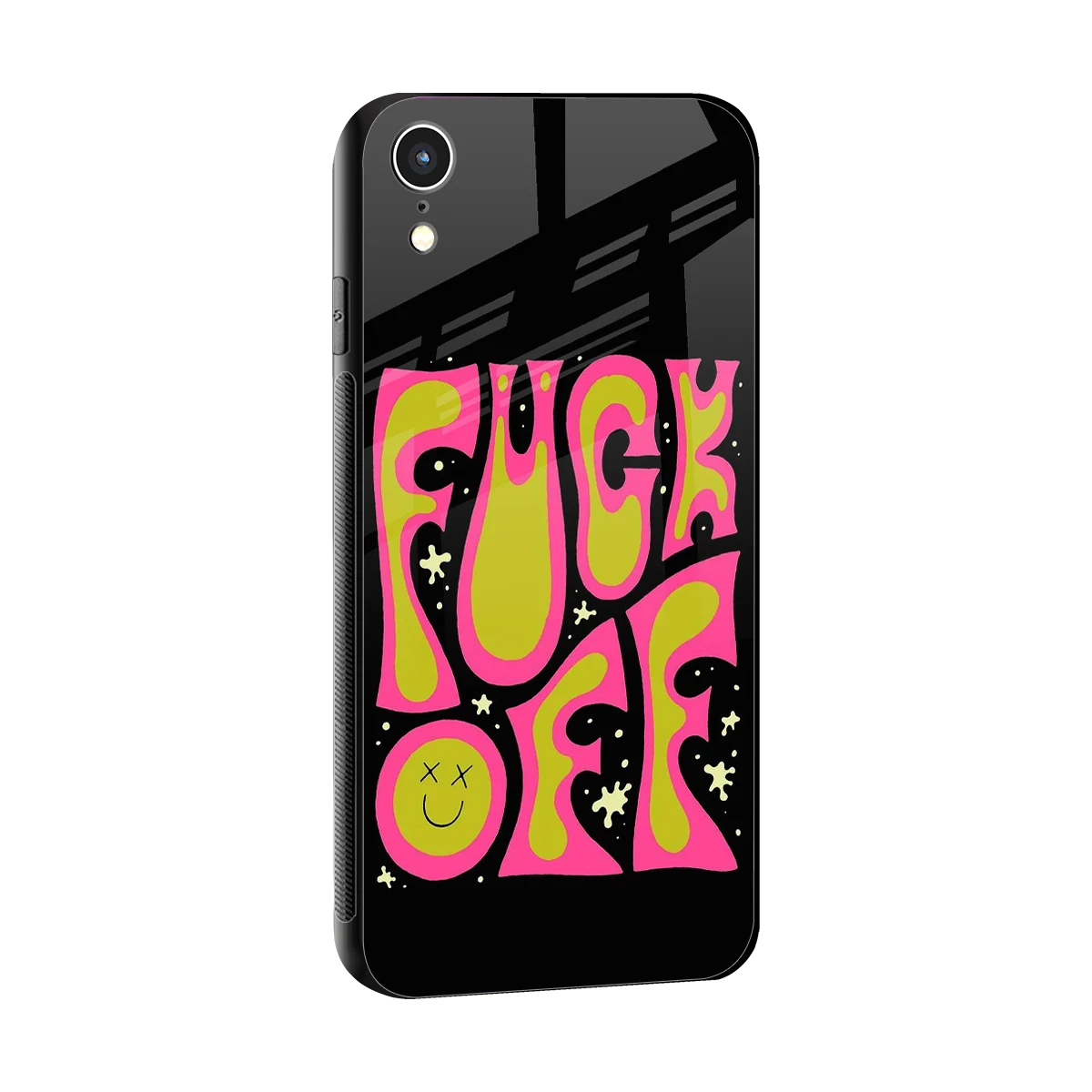 Buzz Off sleek iphone xr cover with tempered glass back and TPU edges