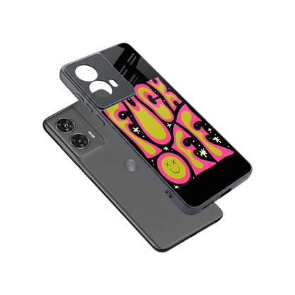 Buzz Off sleek motorola edge 50 fusion cover with tempered glass back and TPU edges