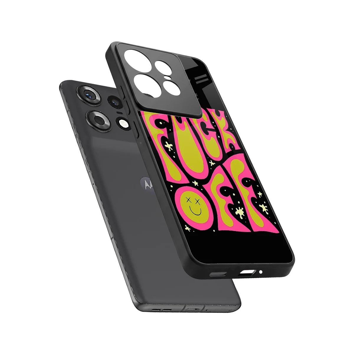 Buzz Off sleek motorola edge 50 pro cover with tempered glass back and TPU edges