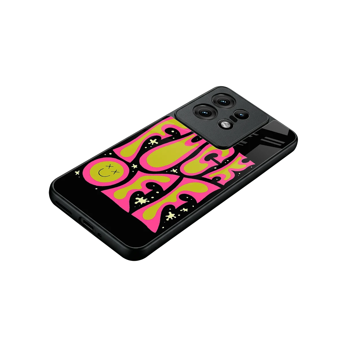 Buzz Off stylish phone case for motorola edge 50 pro | glossy glass and slim fit