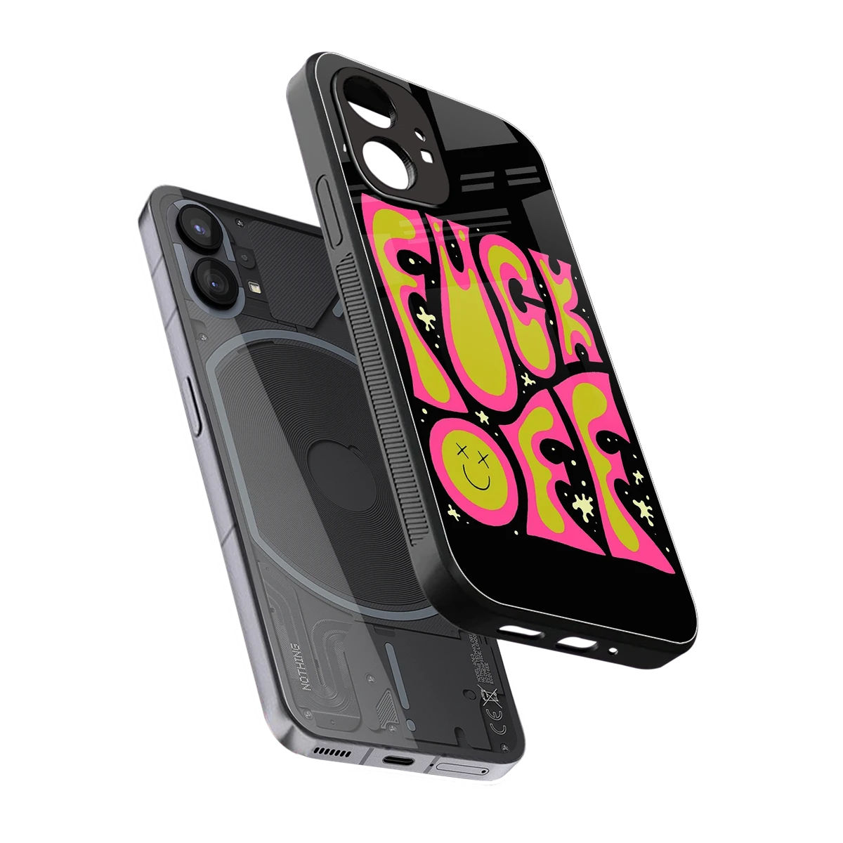 Buzz Off sleek nothing phone 1 cover with tempered glass back and TPU edges