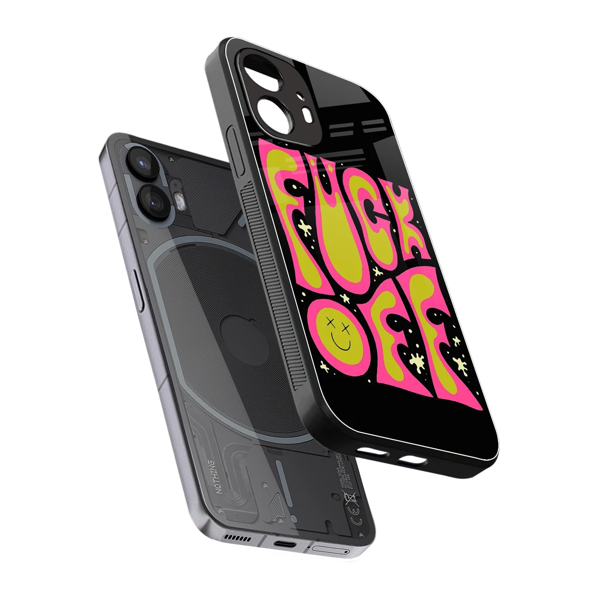 Buzz Off sleek nothing phone 2 cover with tempered glass back and TPU edges