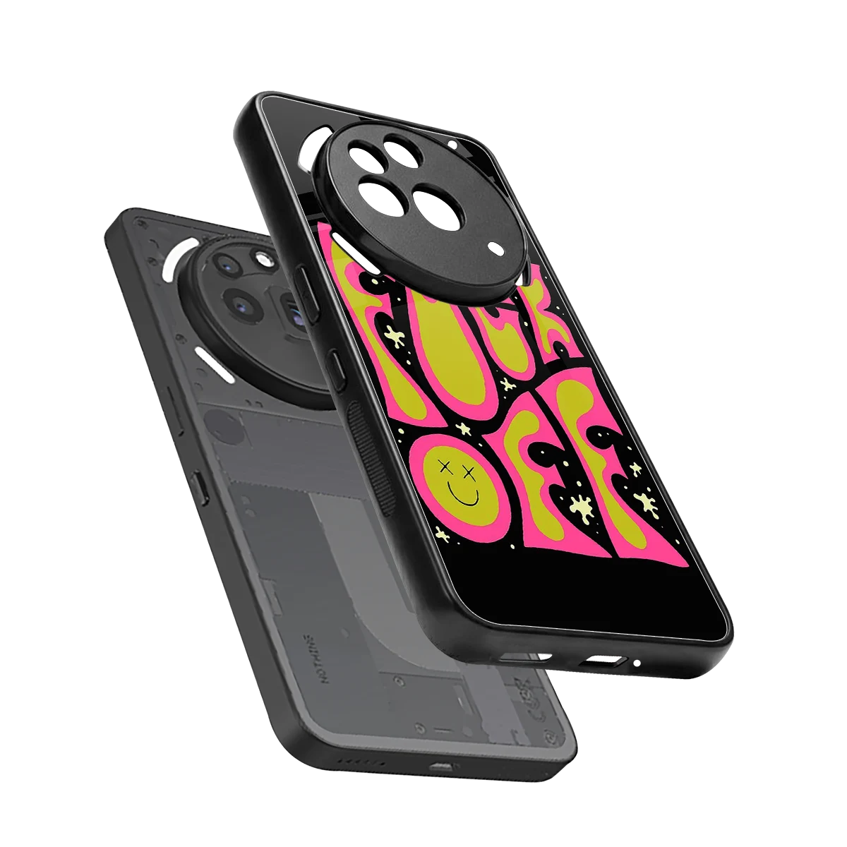 Buzz Off sleek nothing phone 3a pro cover with tempered glass back and TPU edges