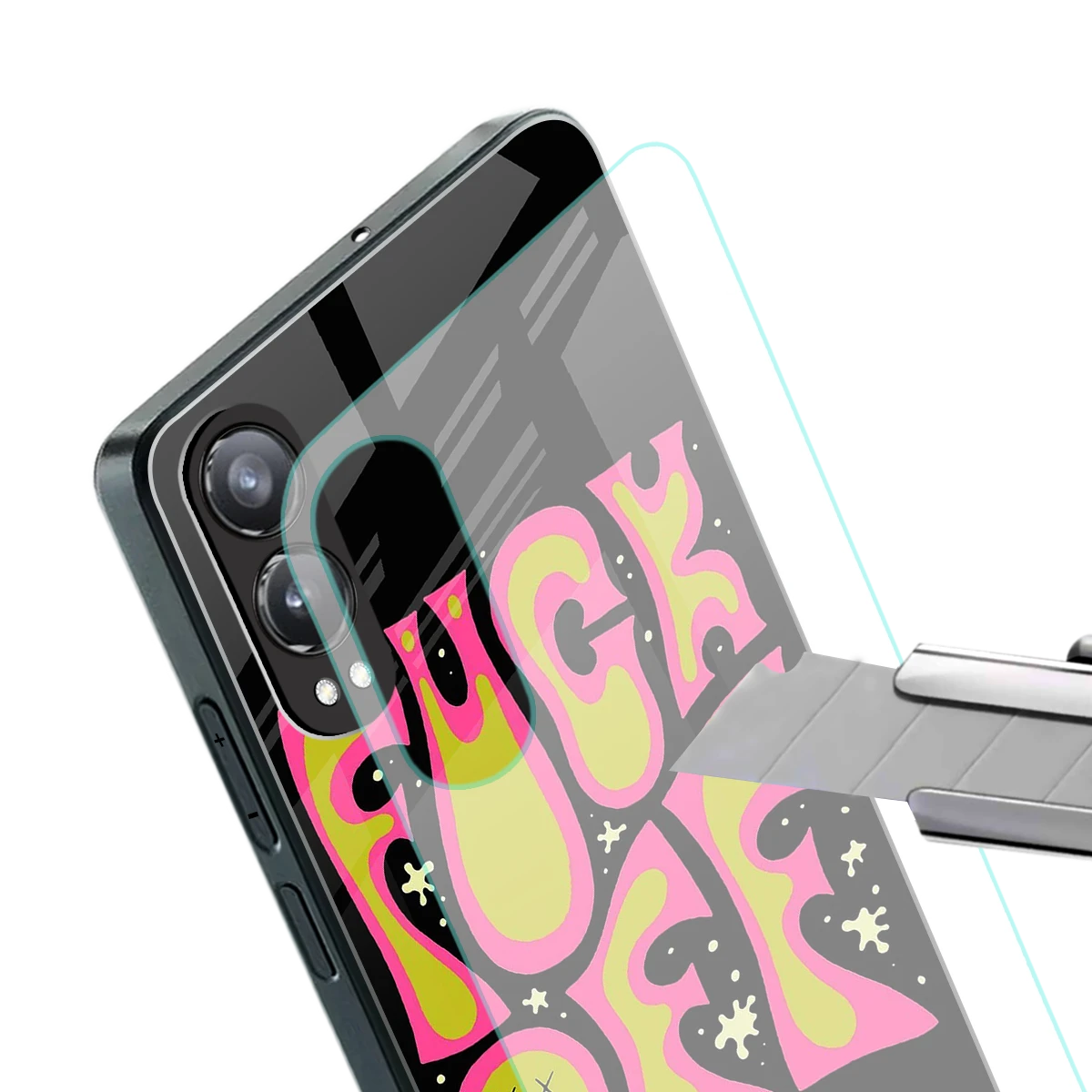 Buzz Off stylish phone case for oneplus nord ce 4 lite | glossy glass and slim fit