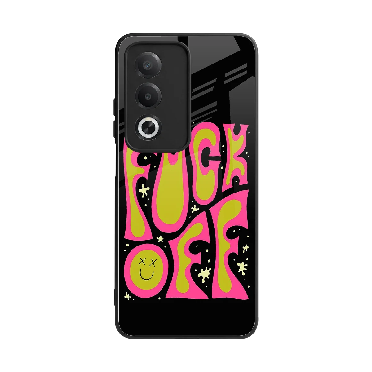 Buzz Off back phone cover | glass case for oppo a3 pro