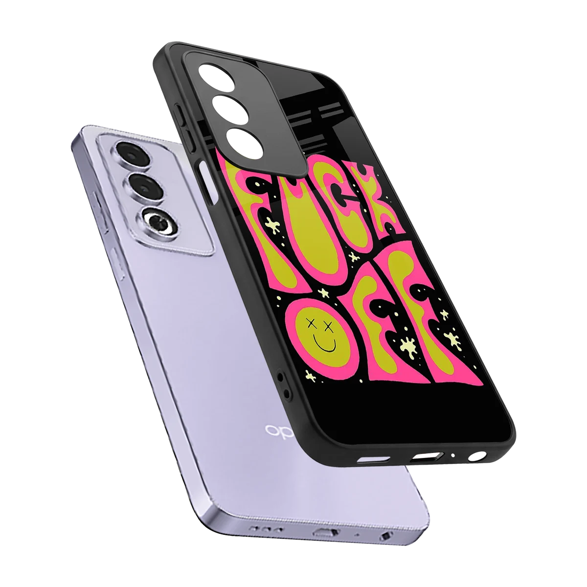 Buzz Off sleek oppo a3 pro cover with tempered glass back and TPU edges