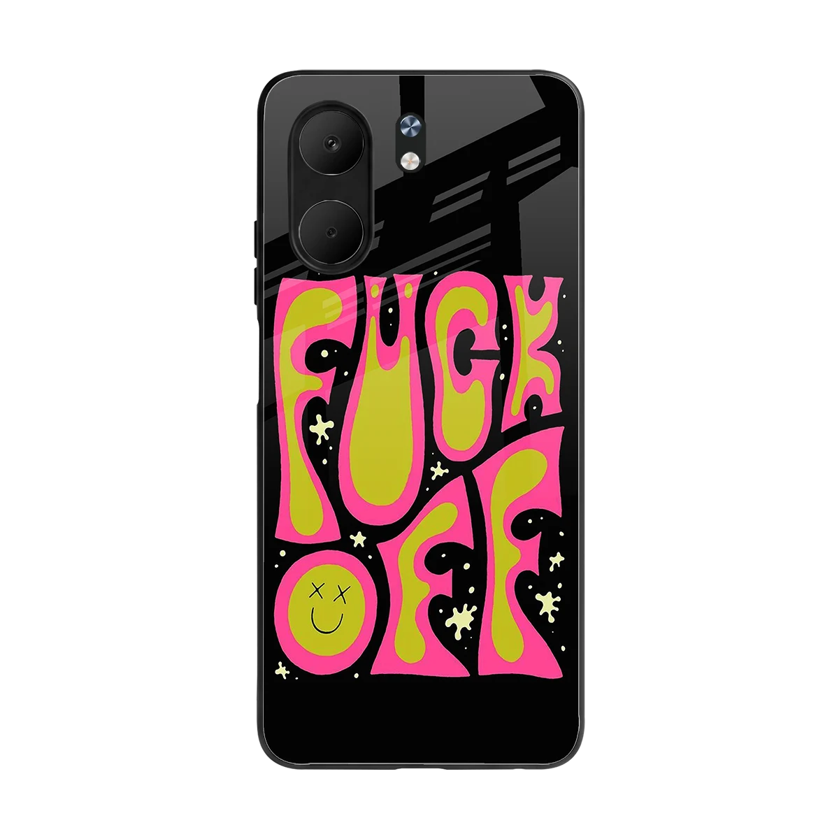 Buzz Off back phone cover | glass case for oppo a5x 5g