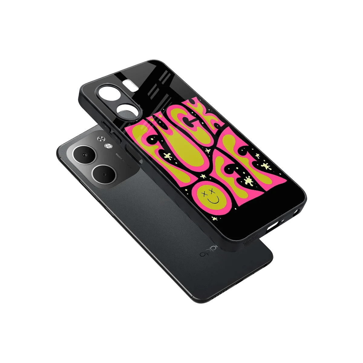 Buzz Off sleek oppo a5x 5g cover with tempered glass back and TPU edges