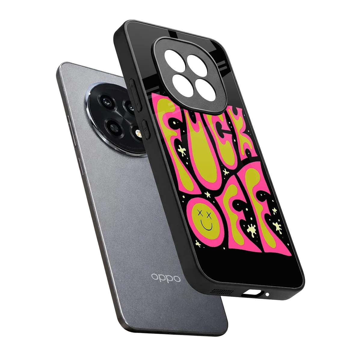Buzz Off sleek oppo f29 pro 5g cover with tempered glass back and TPU edges