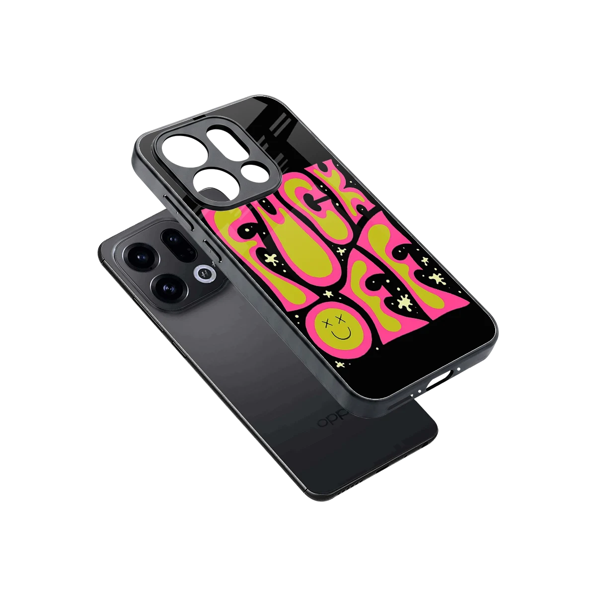 Buzz Off sleek oppo find x9 cover with tempered glass back and TPU edges