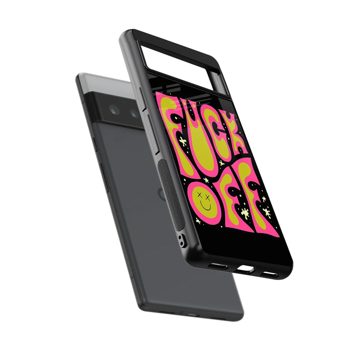 Buzz Off sleek google pixel 6 pro cover with tempered glass back and TPU edges