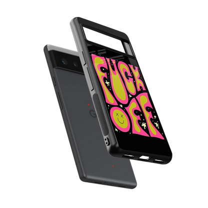 Buzz Off sleek google pixel 6a cover with tempered glass back and TPU edges