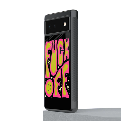 Buzz Off stylish phone case for google pixel 6a | glossy glass and slim fit