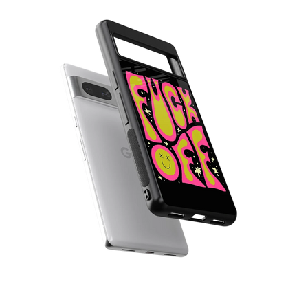 Buzz Off sleek google pixel 7a cover with tempered glass back and TPU edges