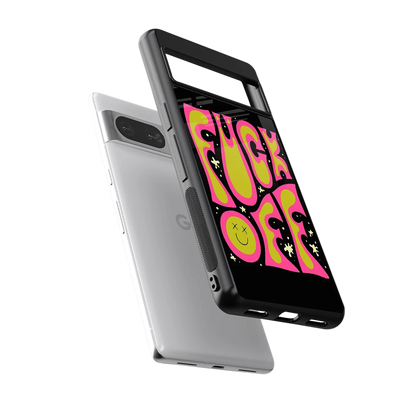 Buzz Off sleek google pixel 8 cover with tempered glass back and TPU edges