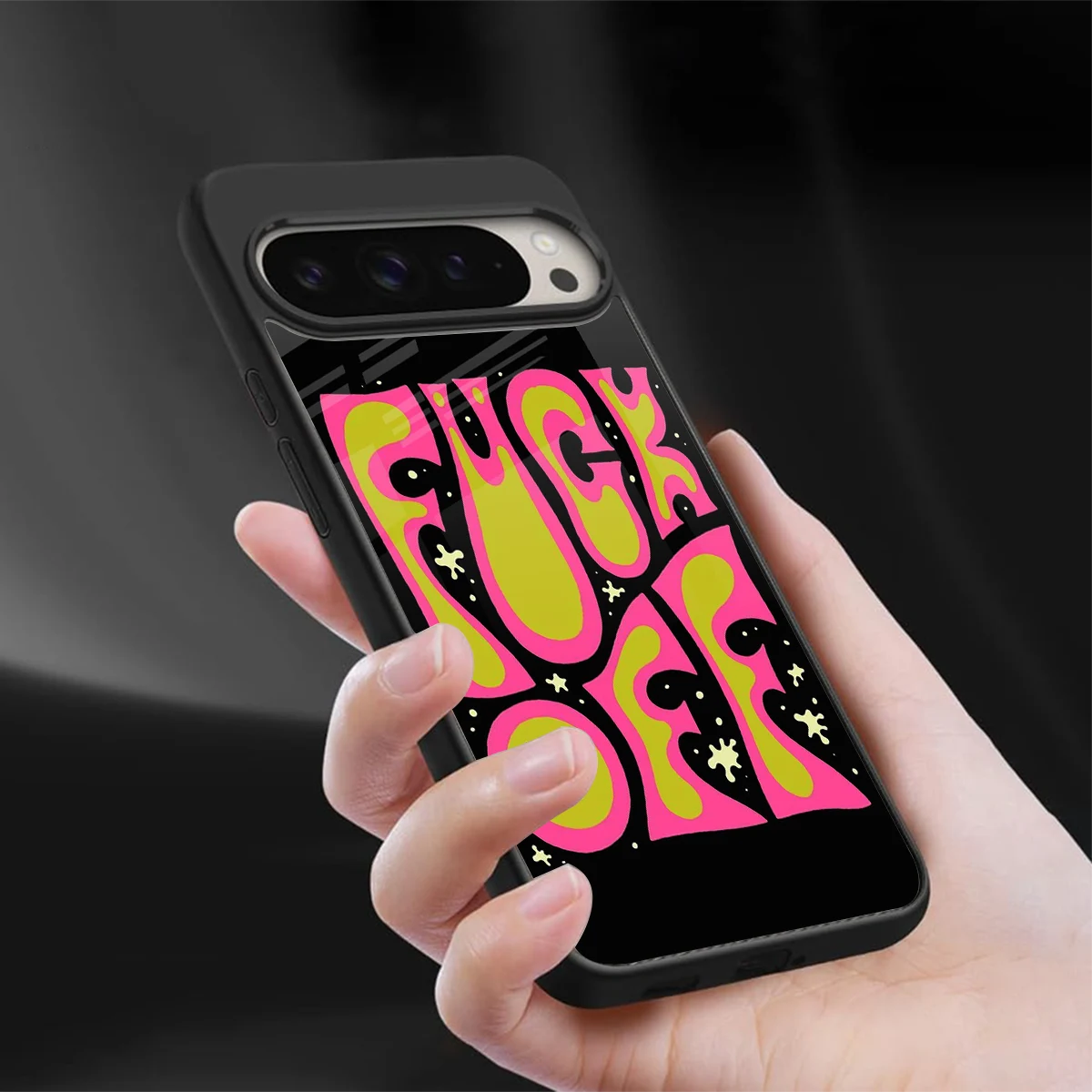 Buzz Off sleek google pixel 9 pro cover with tempered glass back and TPU edges