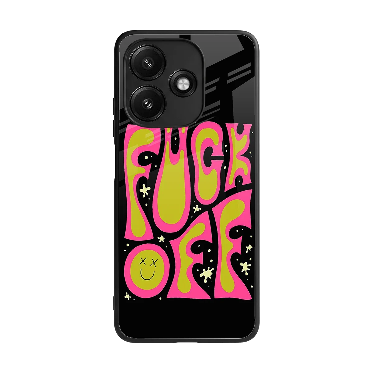 Buzz Off back phone cover | glass case for redmi 12 5g