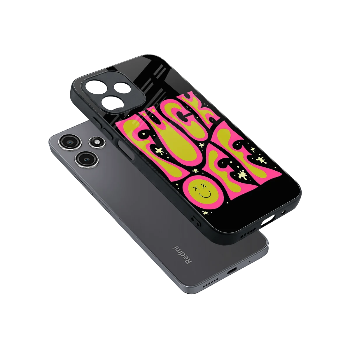 Buzz Off sleek redmi 12 5g cover with tempered glass back and TPU edges