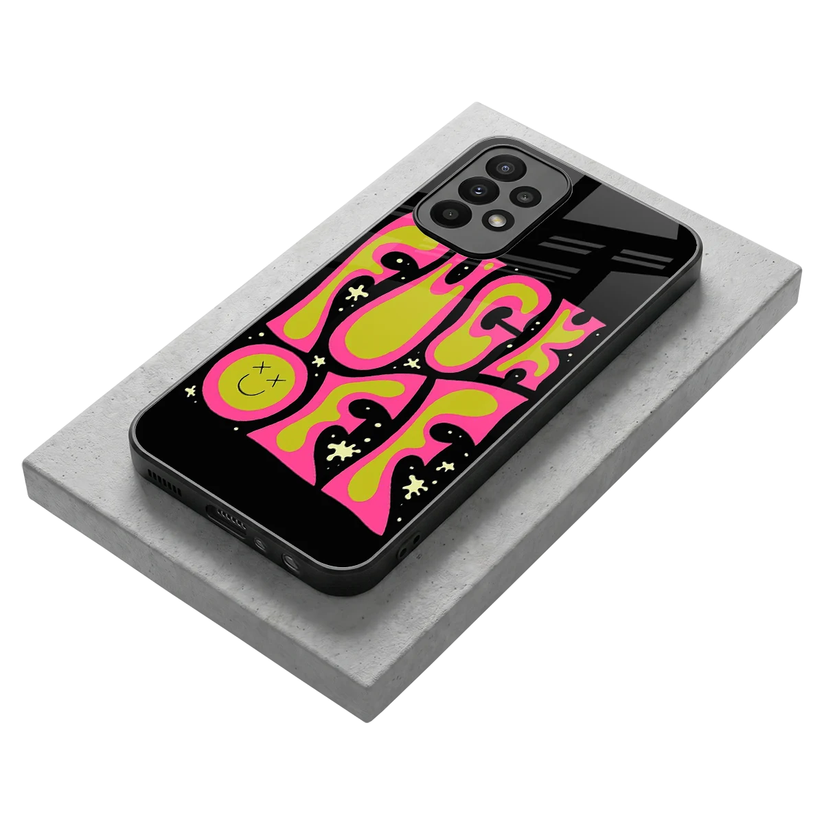 Buzz Off stylish phone case for samsung galaxy a23 | glossy glass and slim fit