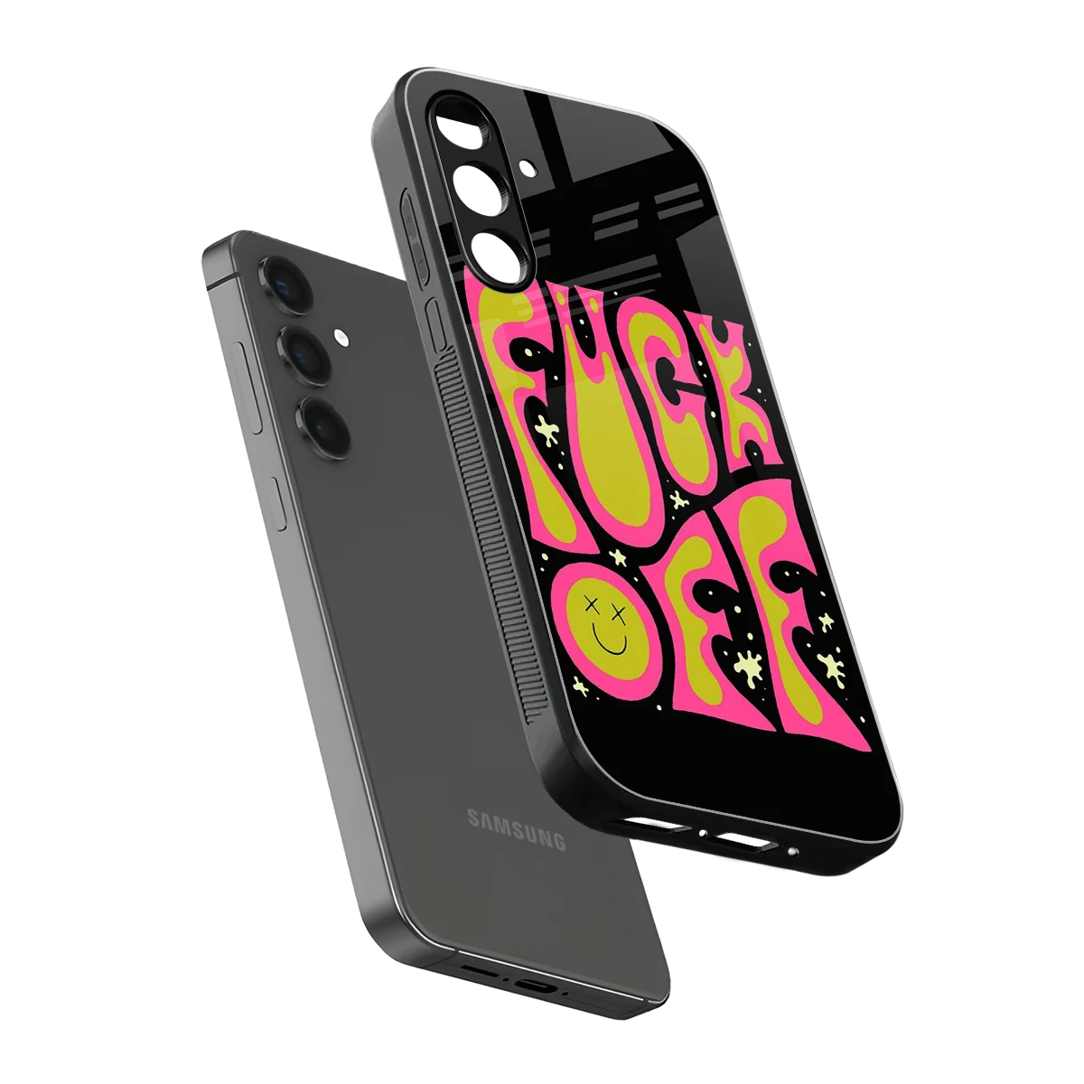 Buzz Off sleek samsung galaxy m35 5g cover with tempered glass back and TPU edges