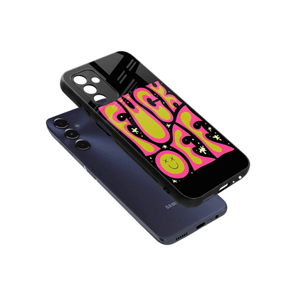 Buzz Off sleek samsung galaxy m14 5g cover with tempered glass back and TPU edges