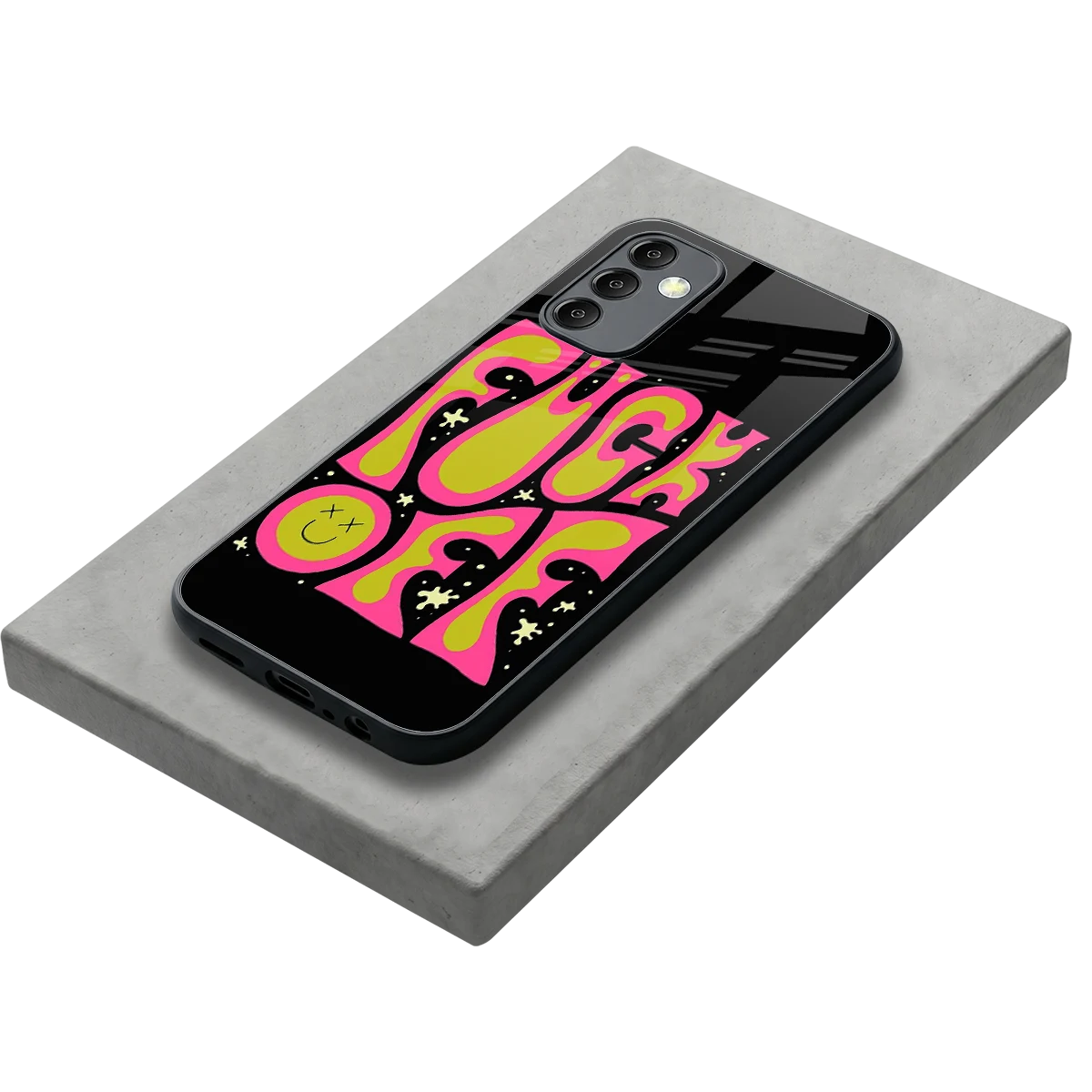 Buzz Off stylish phone case for samsung galaxy m14 5g | glossy glass and slim fit