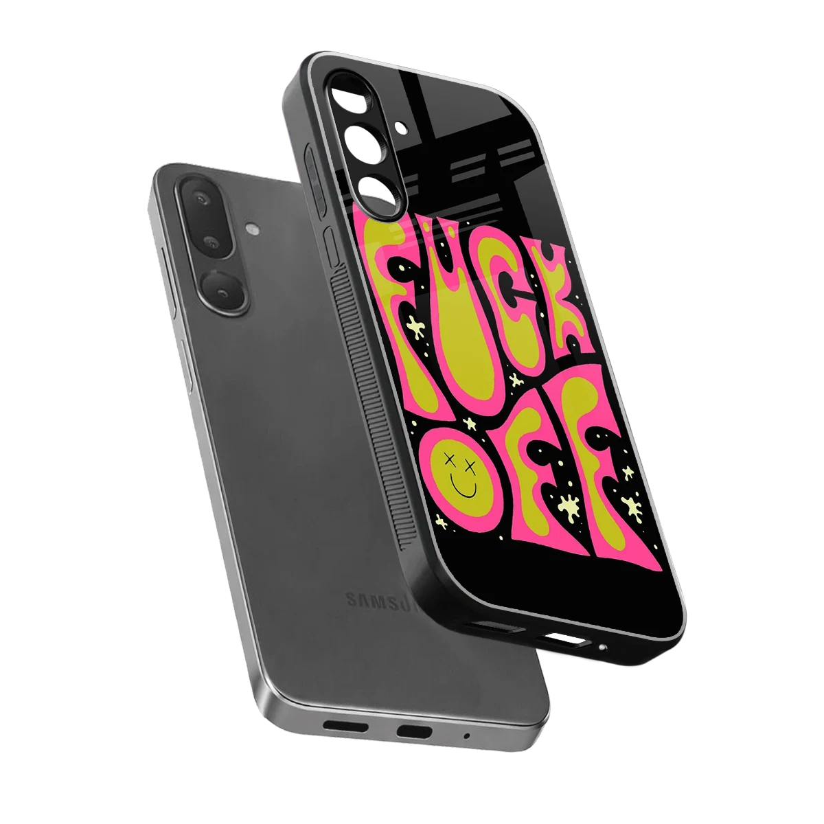 Buzz Off sleek samsung galaxy m56 5g cover with tempered glass back and TPU edges