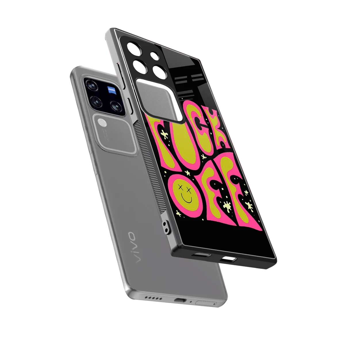 Buzz Off sleekvivo v30 pro cover with tempered glass back and TPU edges