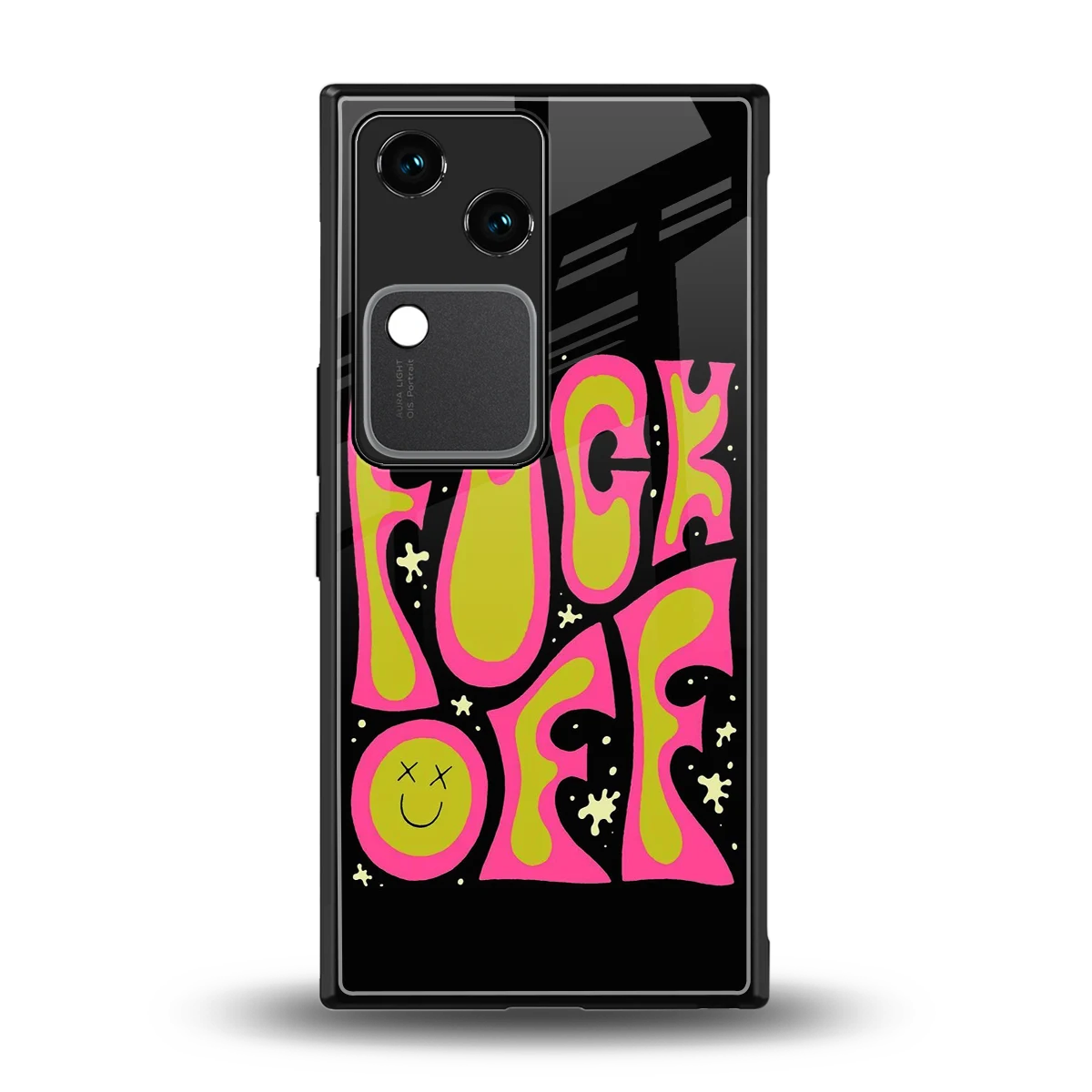 Buzz Off back phone cover | glass case for vivo v30