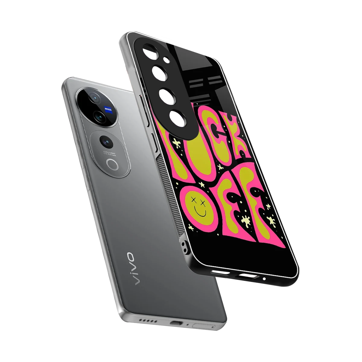 Buzz Off sleek vivo v40 pro cover with tempered glass back and TPU edges