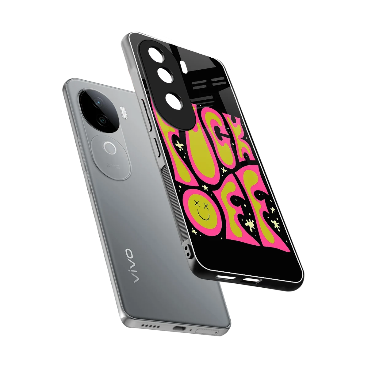 Buzz Off sleek vivo v40e cover with tempered glass back and TPU edges