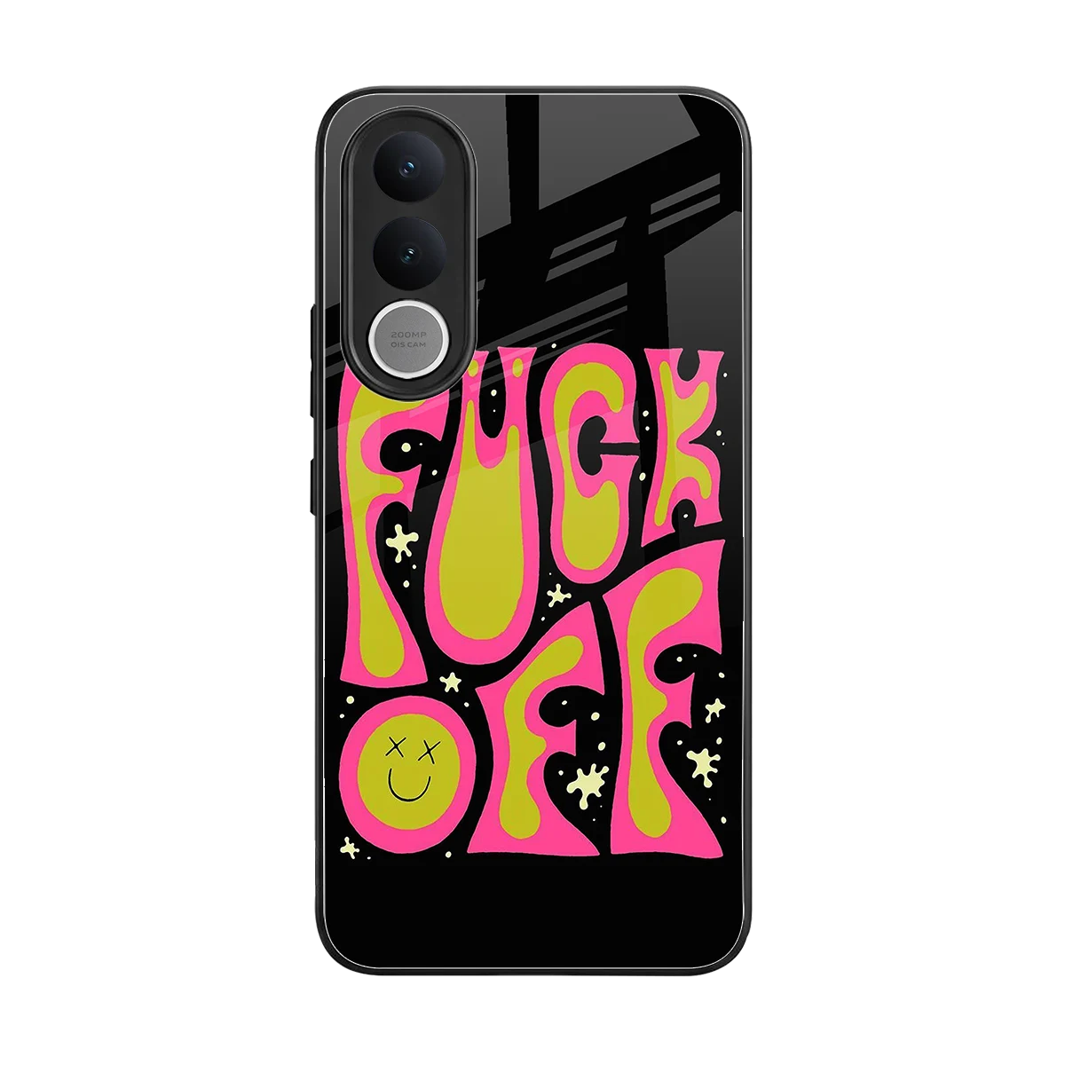 Buzz Off back phone cover | glass case for vivo v70 fe