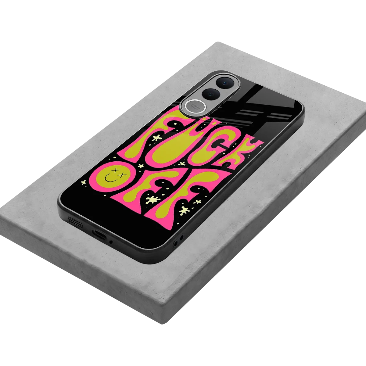 Buzz Off stylish phone case for vivo v70 fe | glossy glass and slim fit