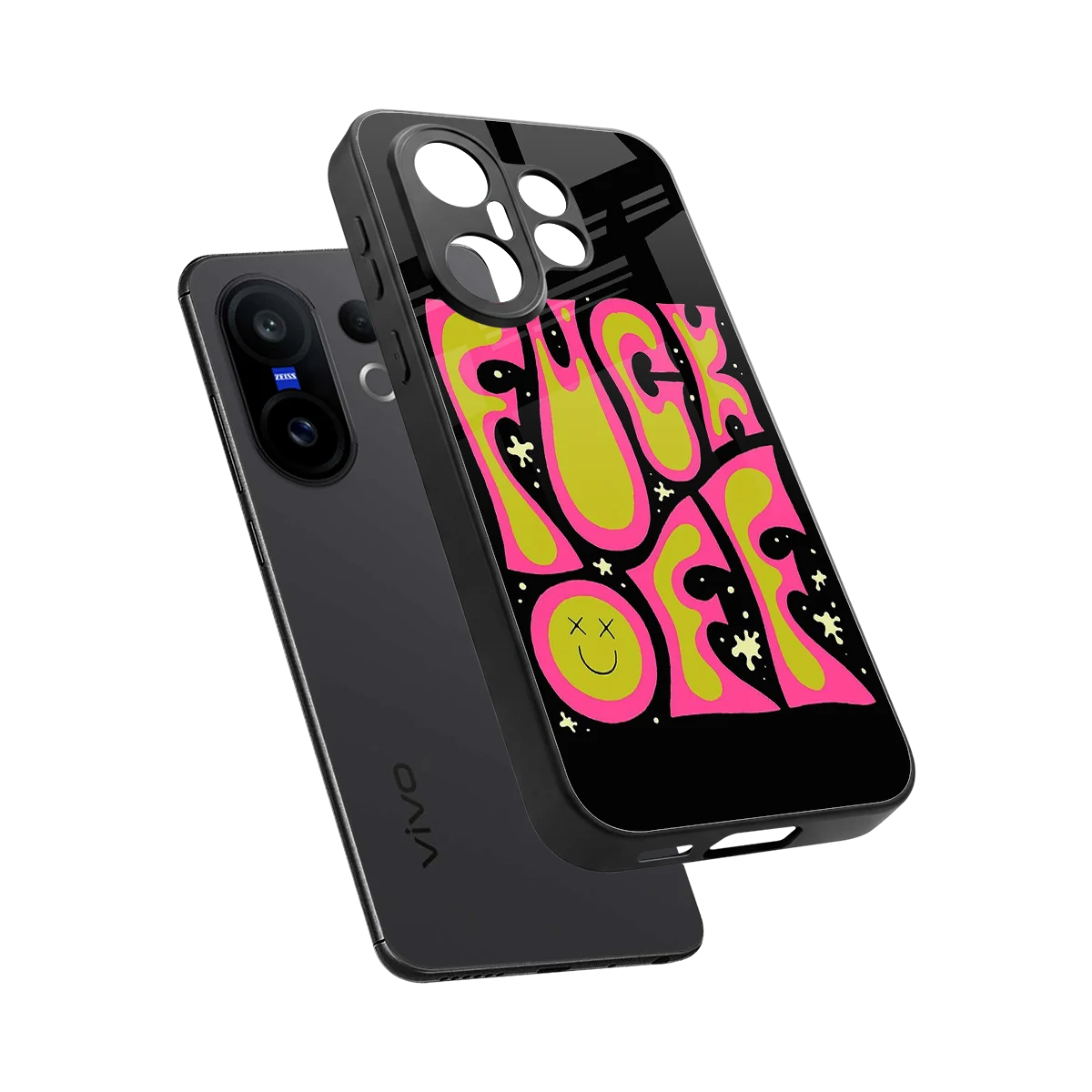 Buzz Off sleek vivo x200 fe cover with tempered glass back and TPU edges